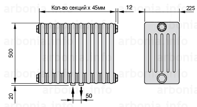 Схема (чертеж) радиатор